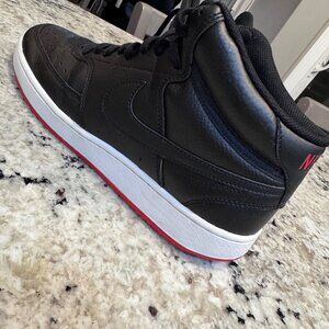 Black Red and White Nike Mid Top Air Force